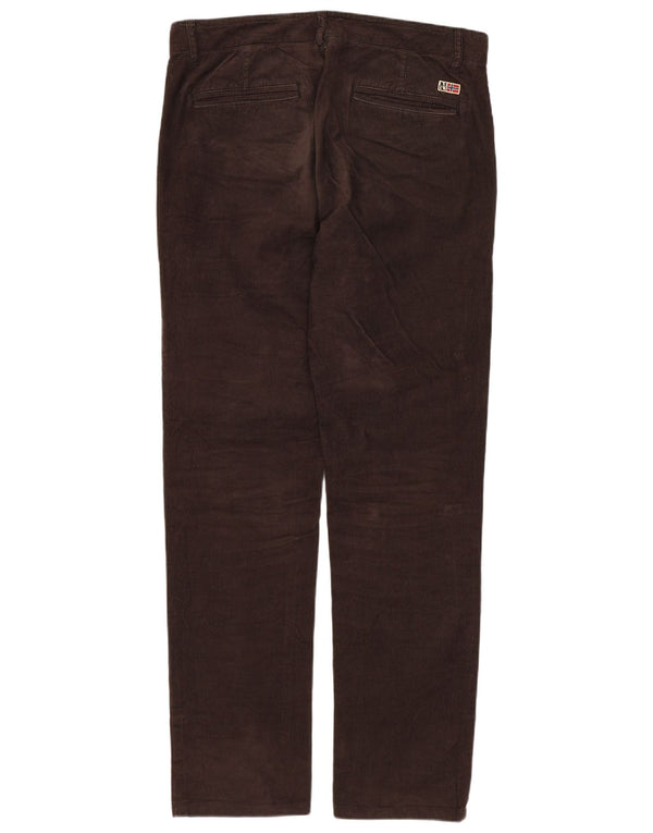 Napapijri ženske ravne hlače od samta W30 L30 smeđe