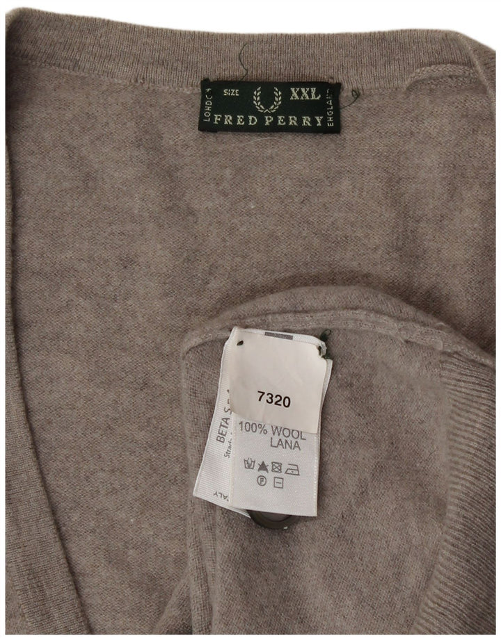 Fred Perry ženski kardigan pulover UK 20 2XL siva vuna
