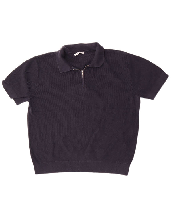 Zara muška polo majica velika tamnoplava pamuk
