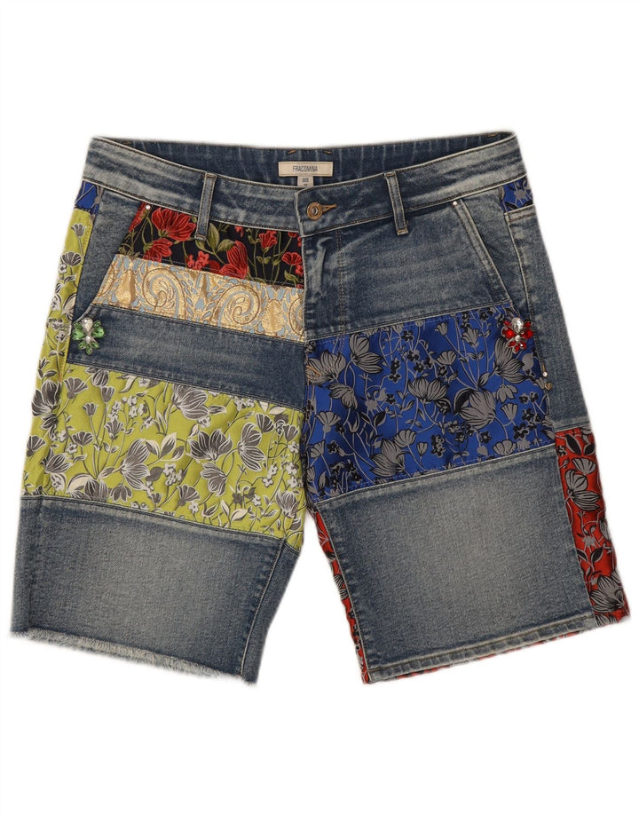 Fracomina Ženske traper kratke hlače W27 Small Blue Patchwork