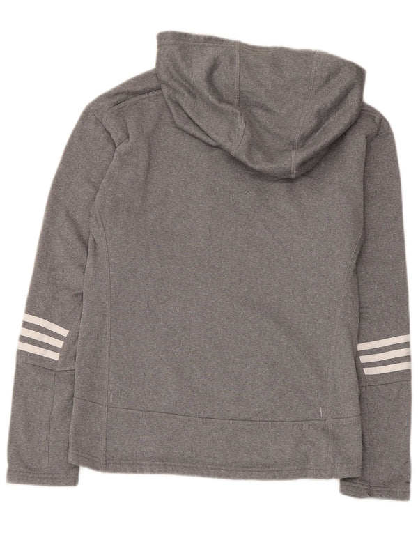 Adidas veliki ženski džemper s kapuljačom UK 4/6 XS sivi poliester