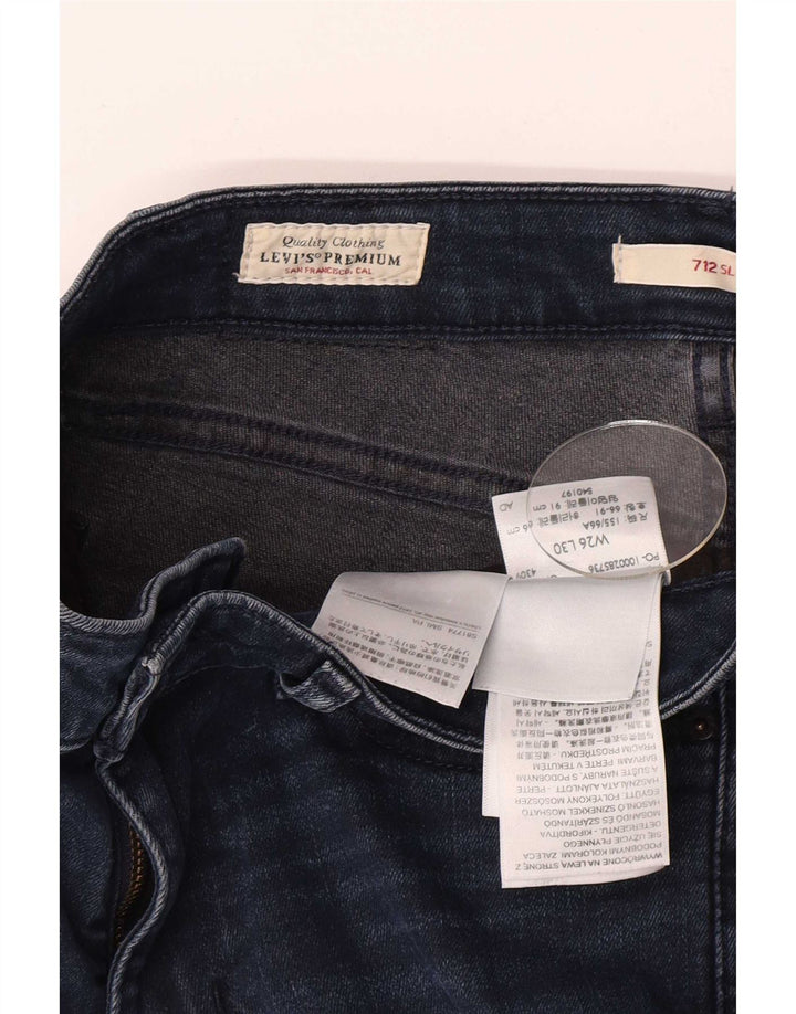 Levi's ženske 712 uske traperice W26 L30 tamnoplavi pamuk