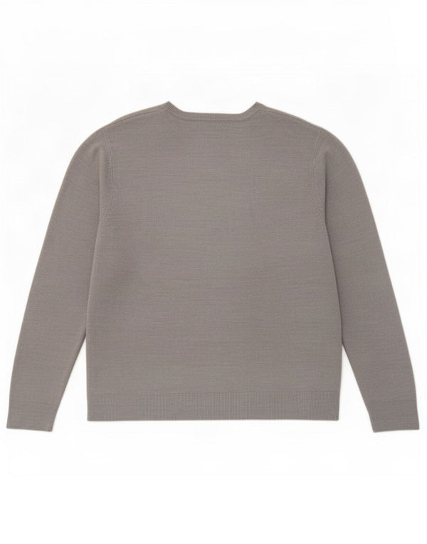 Marks & Spencer ženski džemper s V-izrezom UK 18 XL sivi flekasti akril