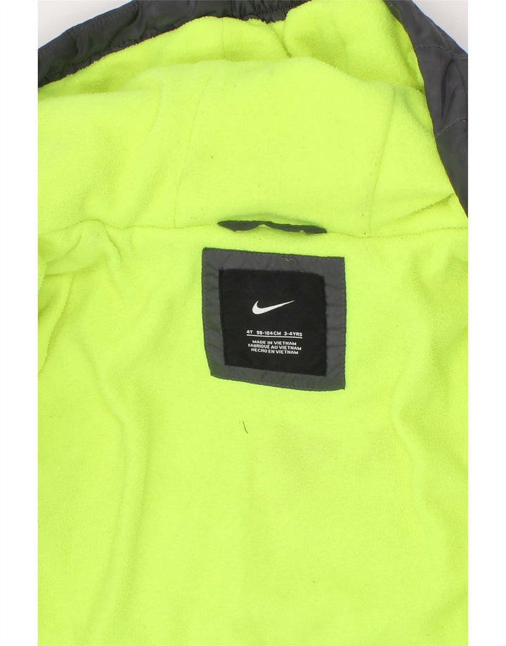 Podstavljena jakna s kapuljačom Nike za dječake 3-4 godine, siva poliester