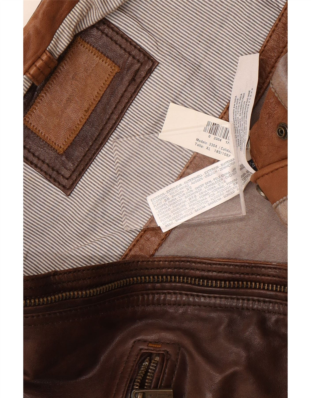 Massimo Dutti muška kožna biciklistička jakna UK 42 XL smeđa koža