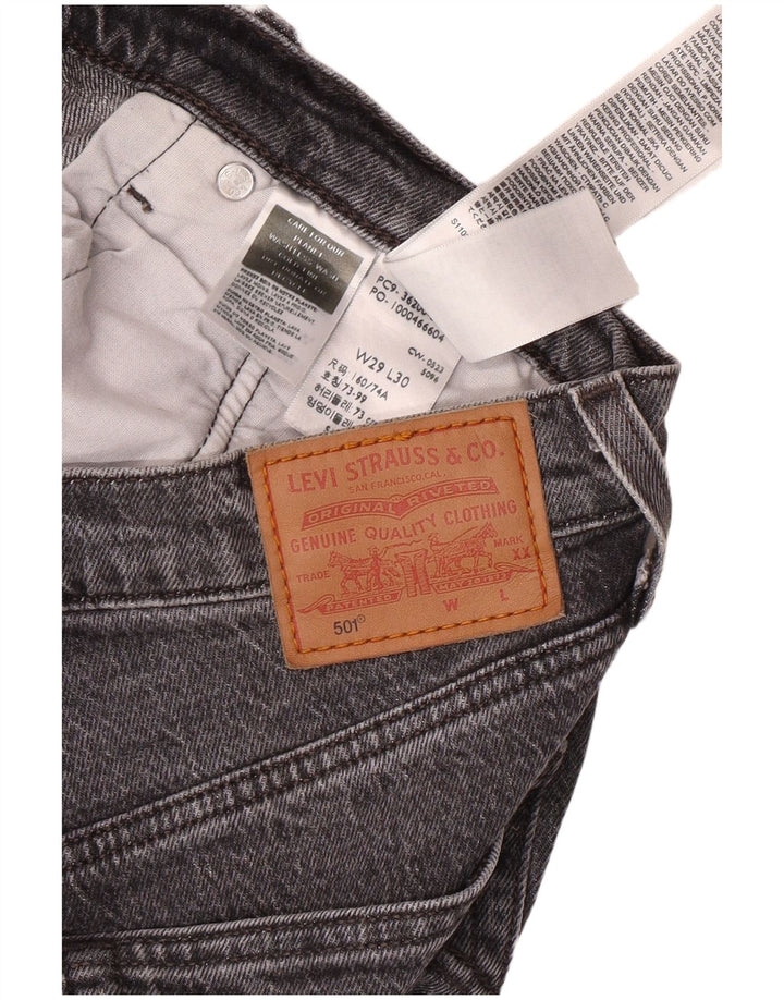 LEVI'S muške 501 ravne traperice W29 L30 sivi pamuk