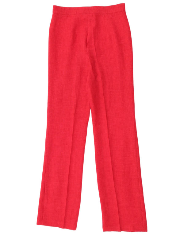 Sasha Ženske ravne hlače visokog struka UK 12 Srednje W28 L20 Crvene