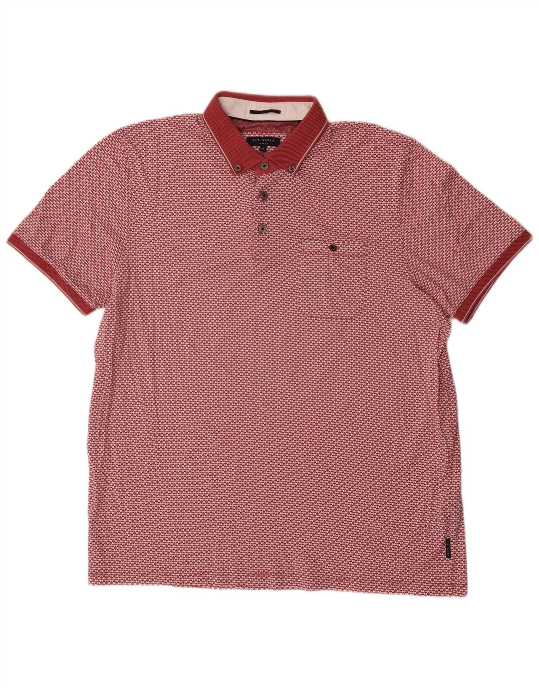 Ted Baker muška polo majica s apstraktnim uzorkom veličina 6 2XL crveni pamuk