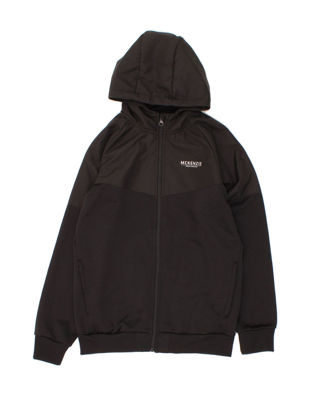 MCKENZIE Boys Zip Hoodie Sweater 13-14 Years  Black Polyester Vintage Mckenzie and Second-Hand Mckenzie from Messina Hembry 