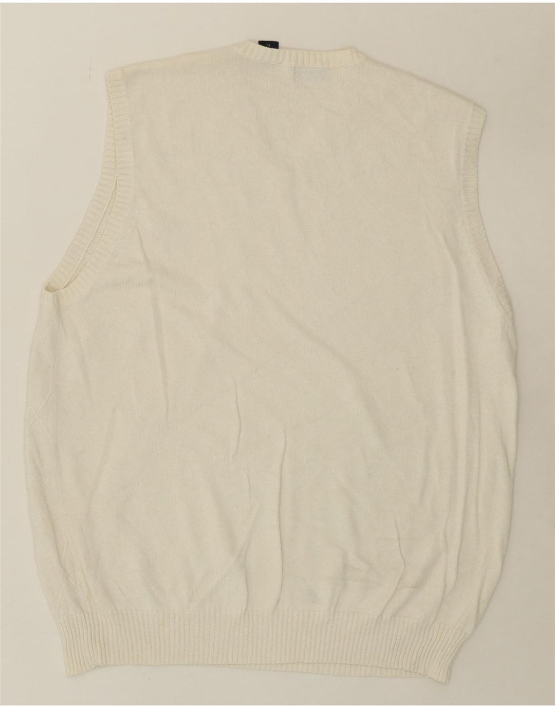 IZOD Mens Vest Tank Top XL White Argyle/Diamond Cotton Vintage Izod and Second-Hand Izod from Messina Hembry 