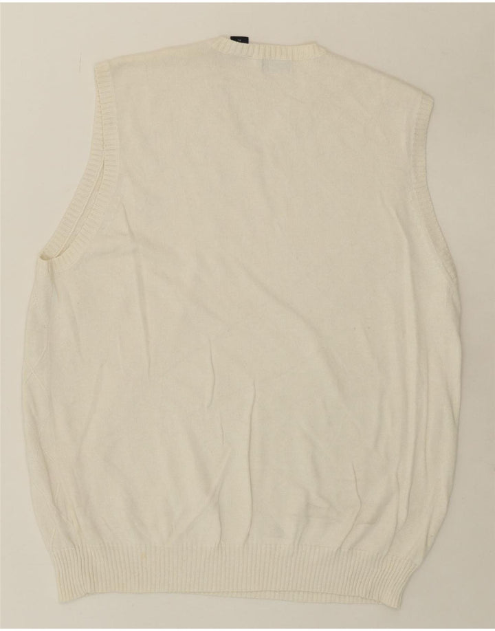 IZOD Mens Vest Tank Top XL White Argyle/Diamond Cotton Vintage Izod and Second-Hand Izod from Messina Hembry 