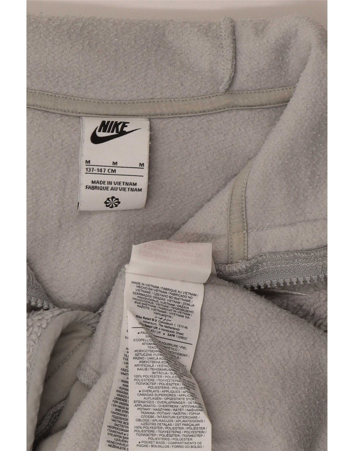 Flis jakna s kapuljačom Nike za dječake 11-12 godina, srednje siva poliester