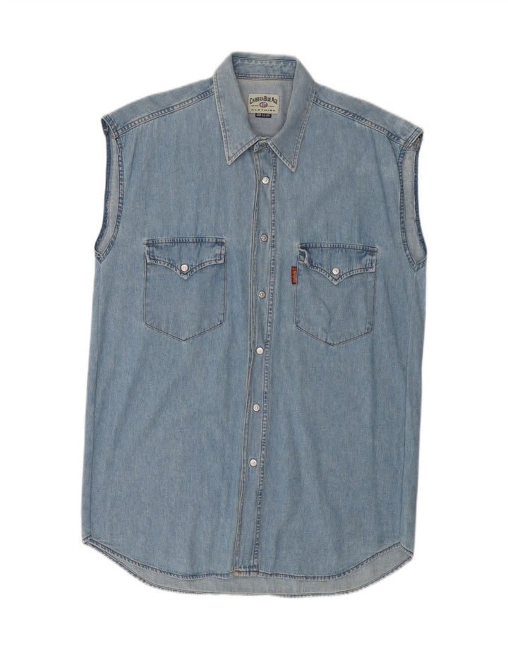 CARRERA muška traper košulja bez rukava veličina 43/44 XL plavi pamuk