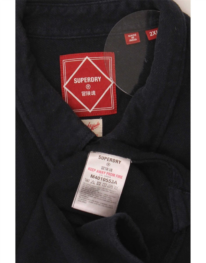 Superdry muška traper košulja 2XL tamnoplavi pamuk