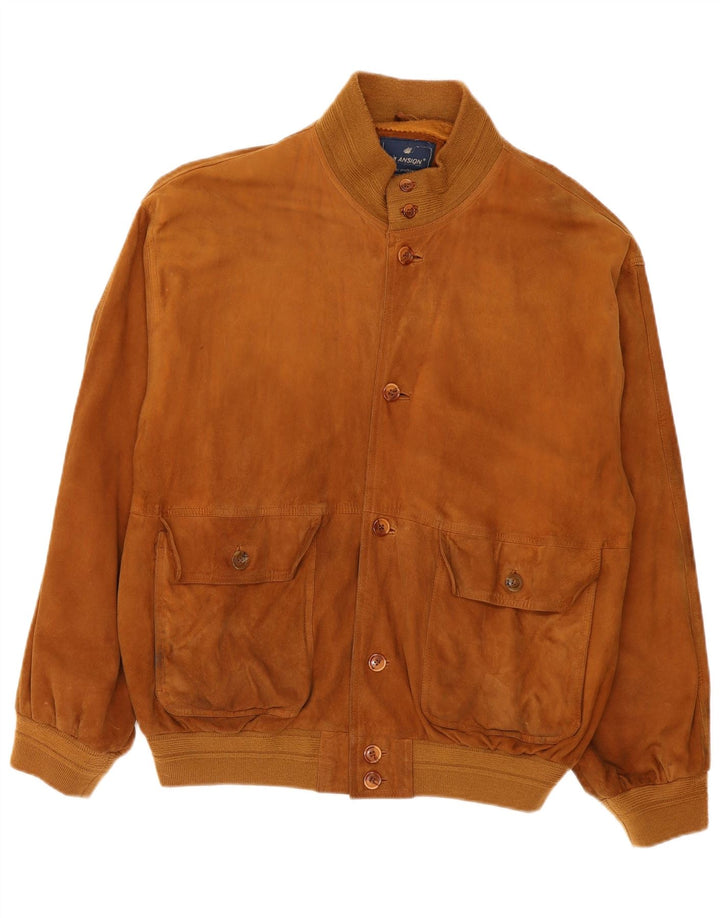 Vintage muška bomber jakna od brušene kože IT 56 3XL smeđa koža
