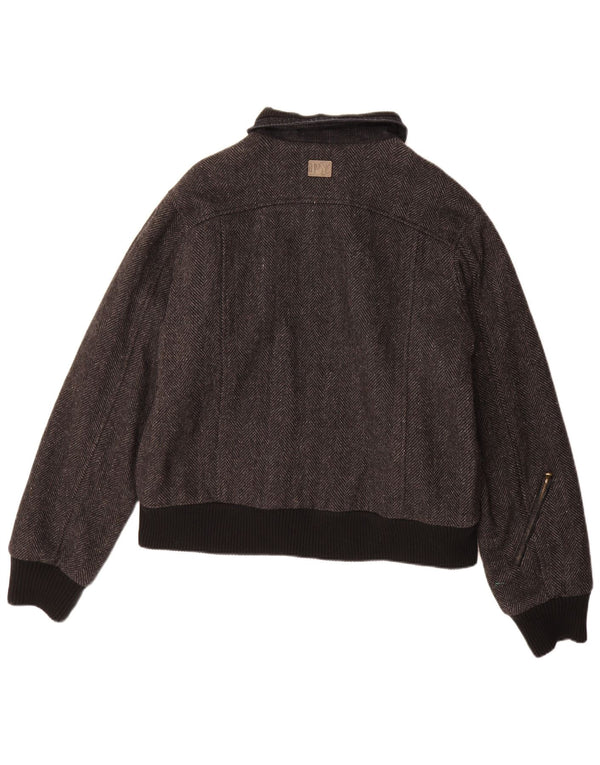 Pyramid muška bomber jakna UK 40 Large Grey Riblja kost vuna