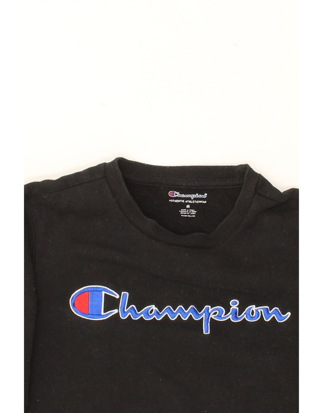 CHAMPION Boys Graphic Sweatshirt Jumper 9-10 Years Medium Black Cotton Vintage Champion and Second-Hand Champion from Messina Hembry 