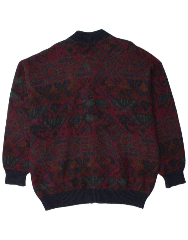 PETER BROWN Muški kardigan pulover IT 58 3XL Burgundy Fair Isle