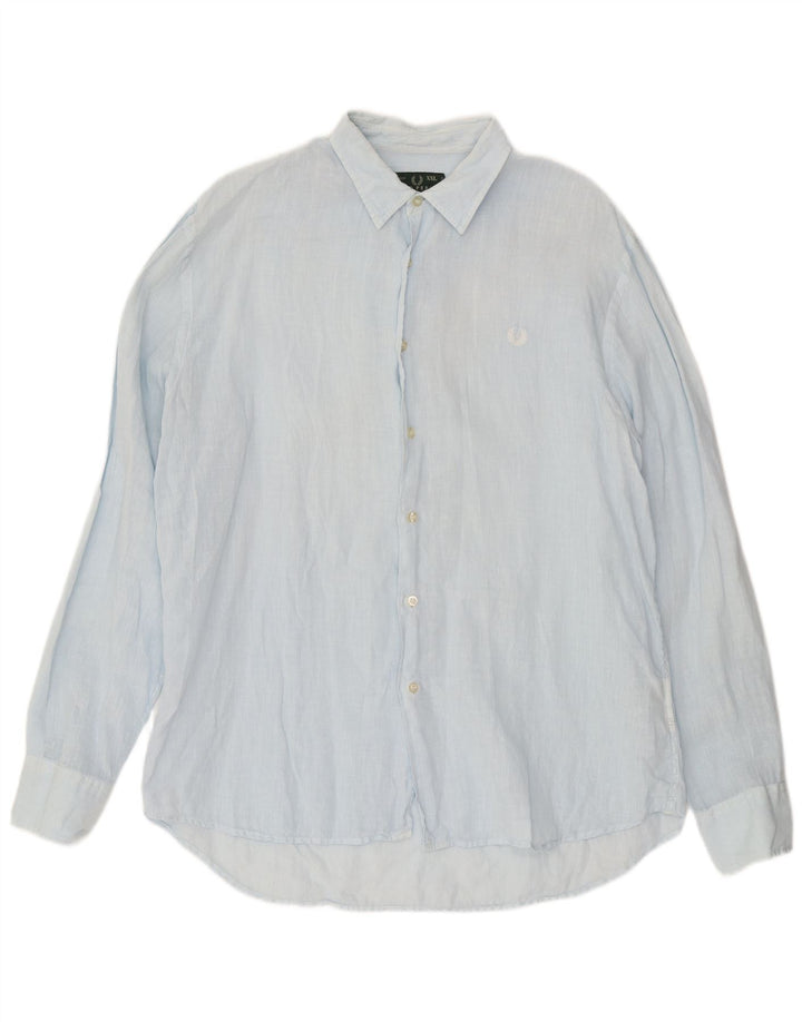 Fred Perry muška košulja 2XL od plavog lana