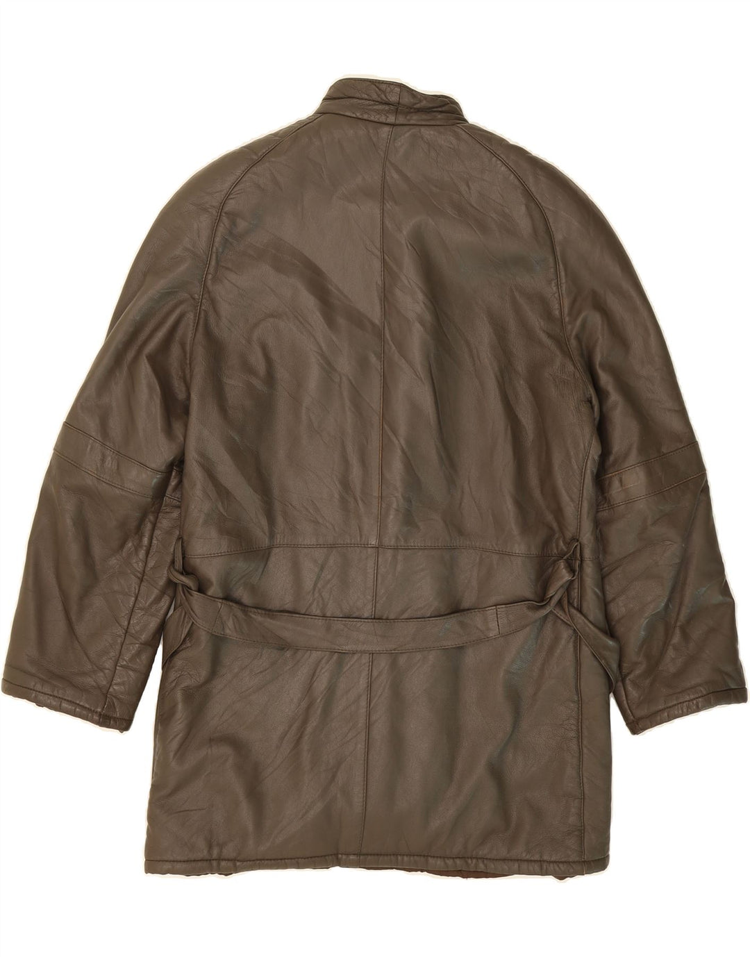 VINTAGE Mens Leather Coat IT 50 Large Brown Leather Vintage Vintage and Second-Hand Vintage from Messina Hembry 