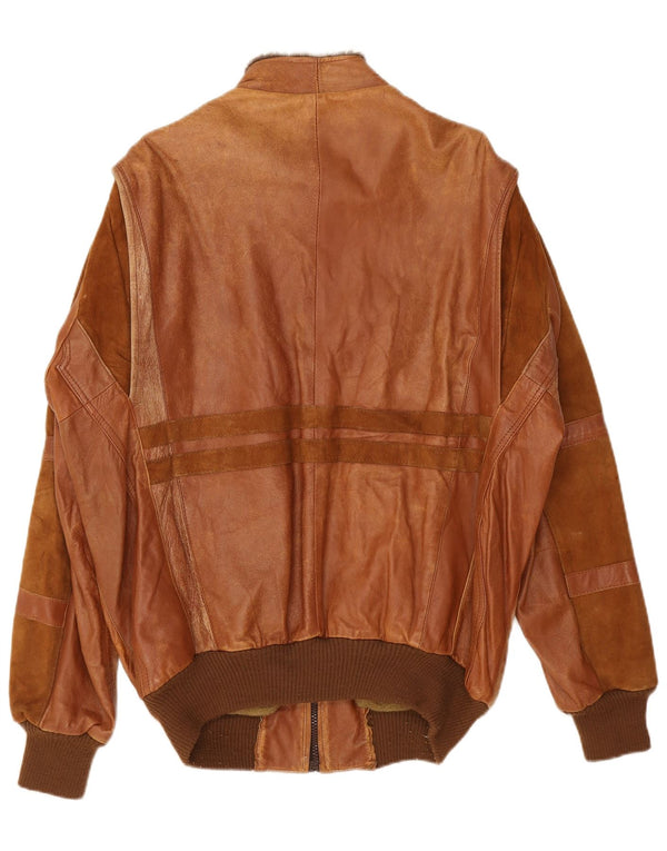 Vintage muška vojna bomber kožna jakna UK 42 XL smeđe boje