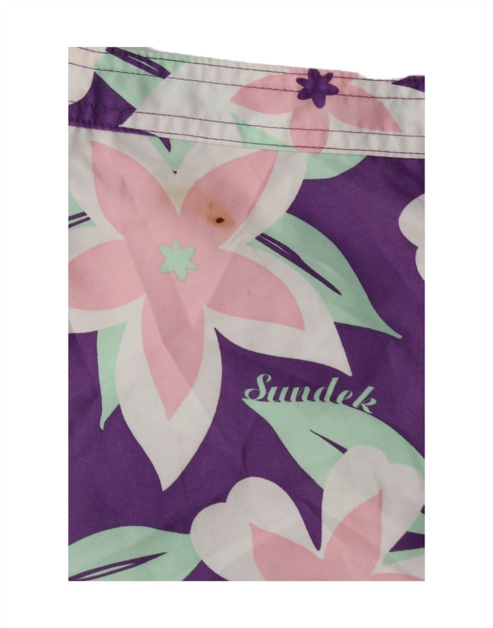 SUNDEK Womens Swimming Shorts US 6 Medium Multicoloured Floral Vintage Sundek and Second-Hand Sundek from Messina Hembry 