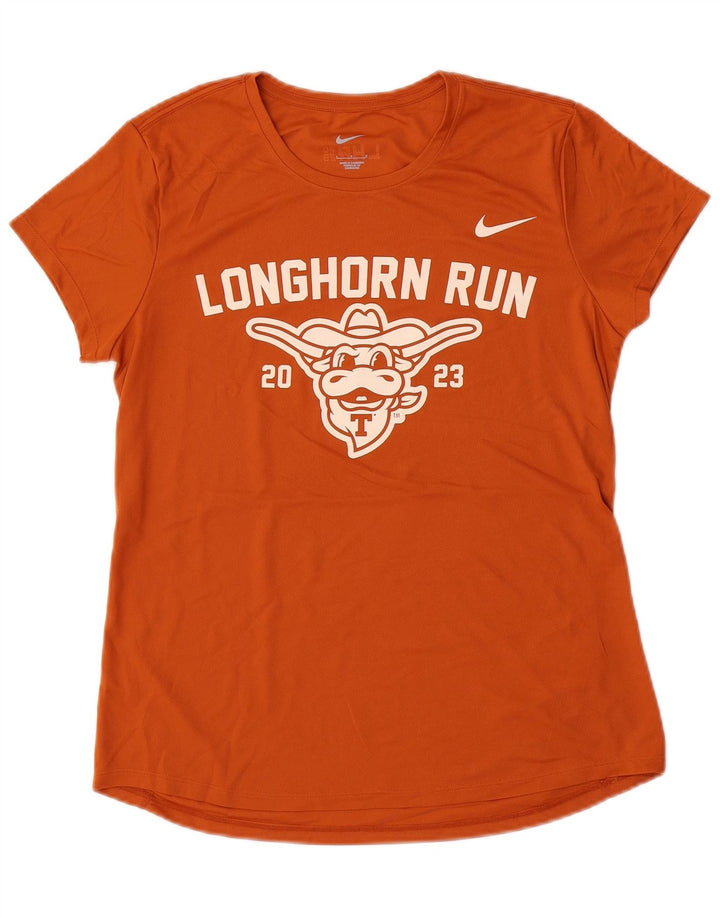 NIKE Ženska majica kratkih rukava s grafičkim motivima UK 14, veliki narančasti poliester