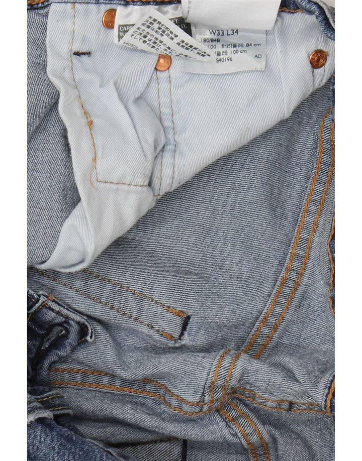 Levi's muške uske traperice s oštećenjem W33 L34 plavi pamuk