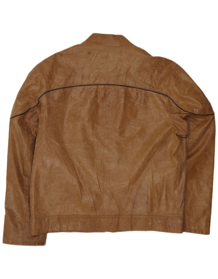 Vintage muška kožna jakna IT 54 2XL bež koža