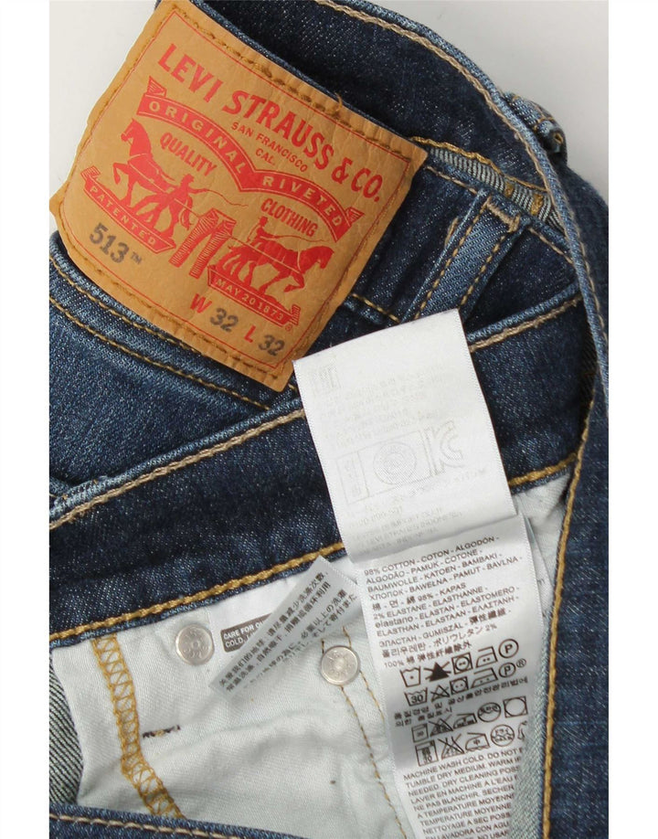 Levi's muške 513 ravne traperice W32 L32 plavi pamuk