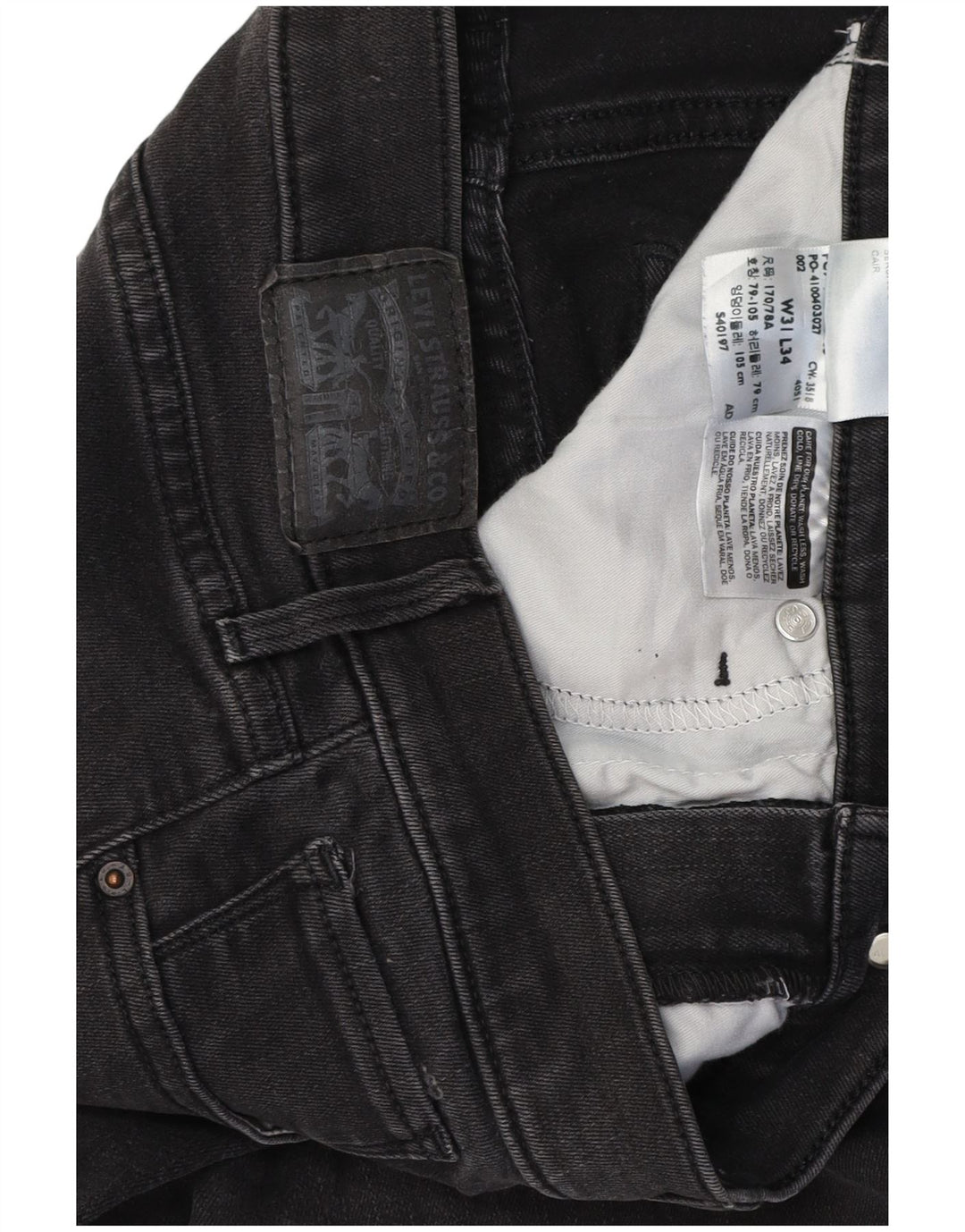 LEVI'S Ženske 311 uske traperice W31 L34 crni pamuk