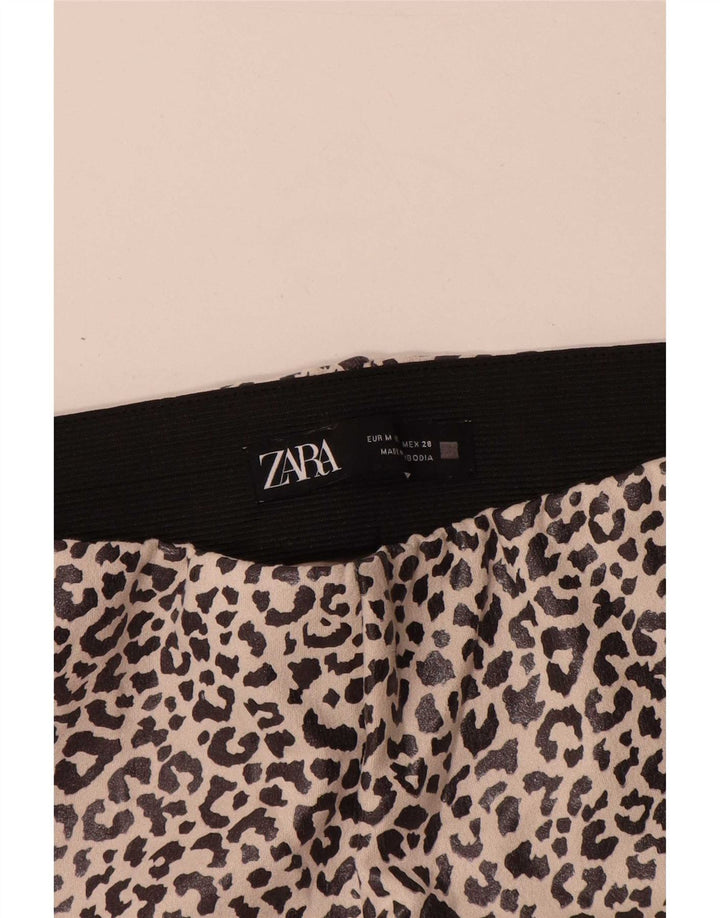 Zara ženske tajice UK 12 srednje bež poliester sa životinjskim printom