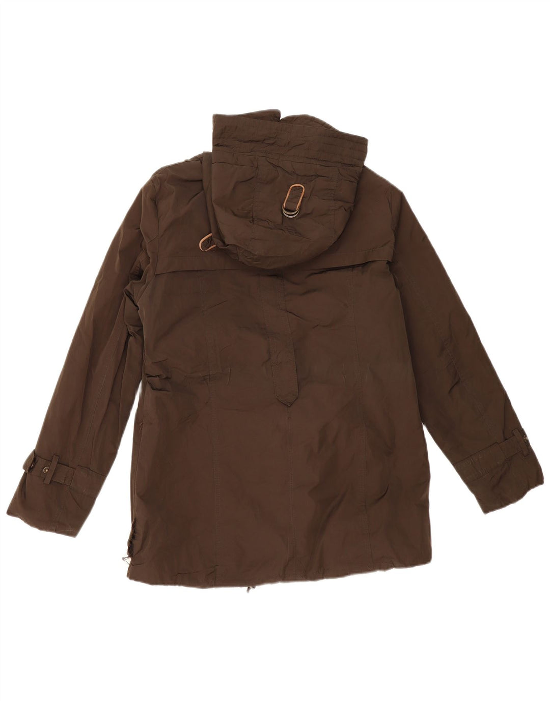 Ženska vjetrovka s kapuljačom MASSIMO DUTTI UK 14 Srednji kaki pamuk