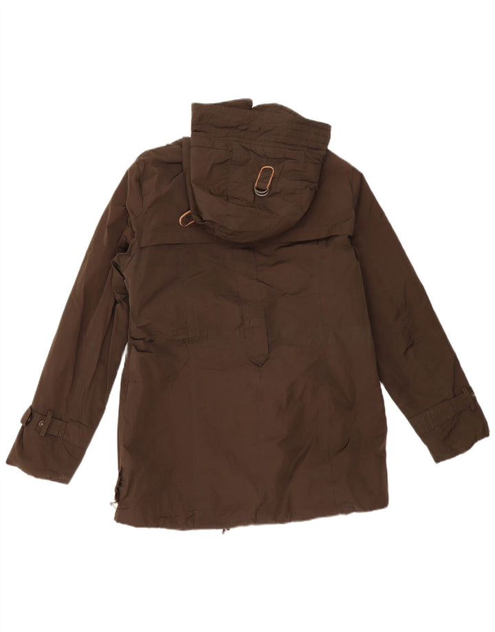 Ženska vjetrovka s kapuljačom MASSIMO DUTTI UK 14 Srednji kaki pamuk