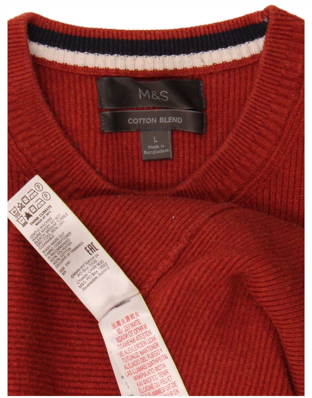 Marks & Spencer muški pulover s okruglim izrezom, veliki narančasti poliester