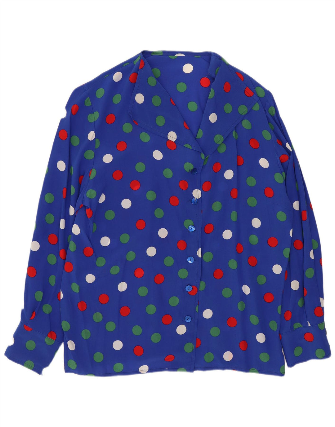 Vintage ženska košulja bluza UK 14 velike plave točke