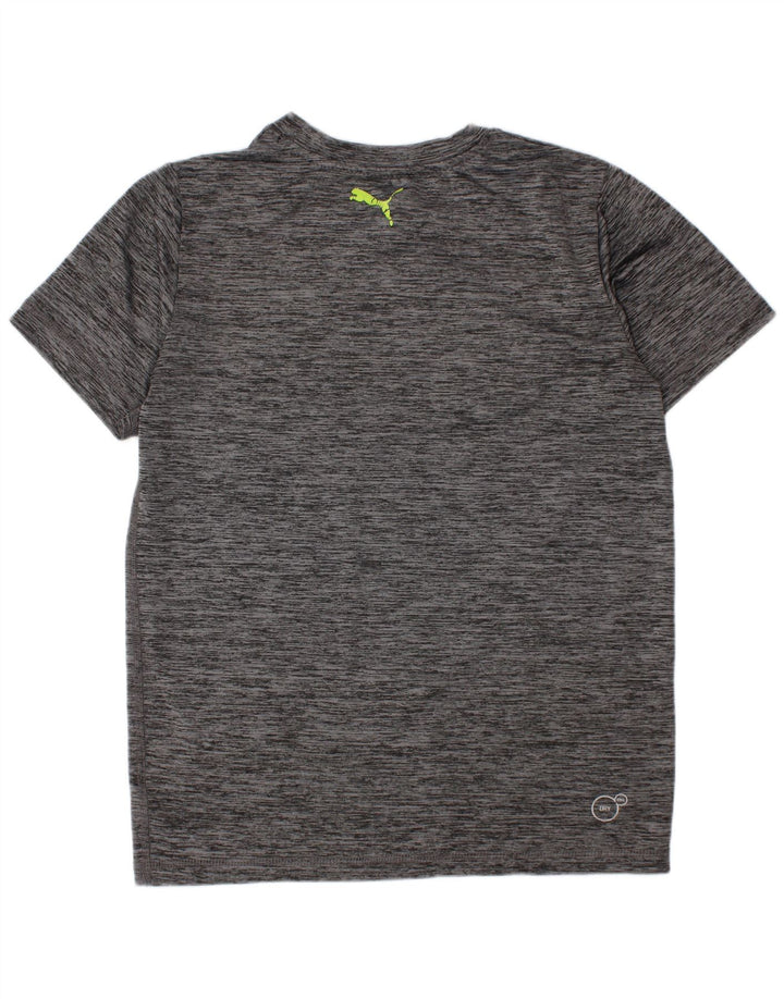 Puma Boys Graphic T-Shirt Top 7-8 Years Small Grey Flected Poliester