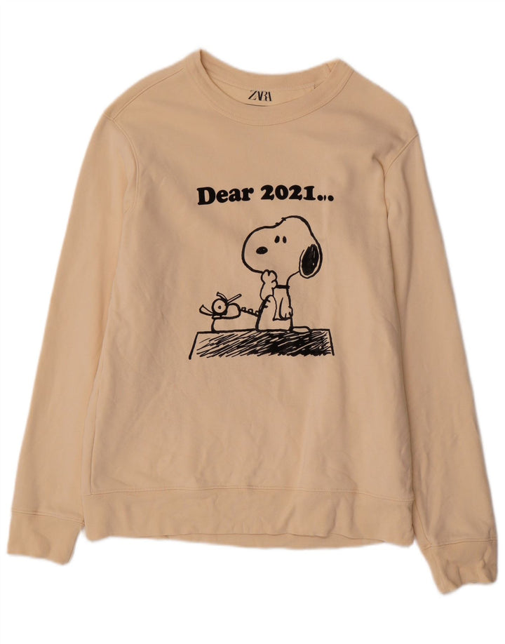 Zara muška trenirka s motivima Peanuts, srednji bež pamuk
