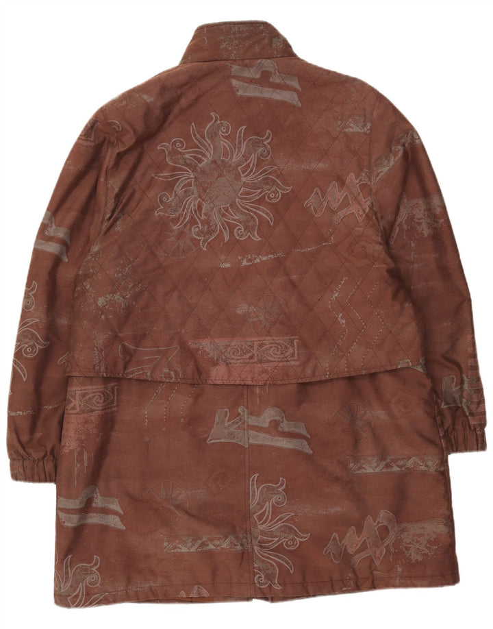 KARNER Womens Windbreaker Coat UK 20 2XL Brown Floral Polyester