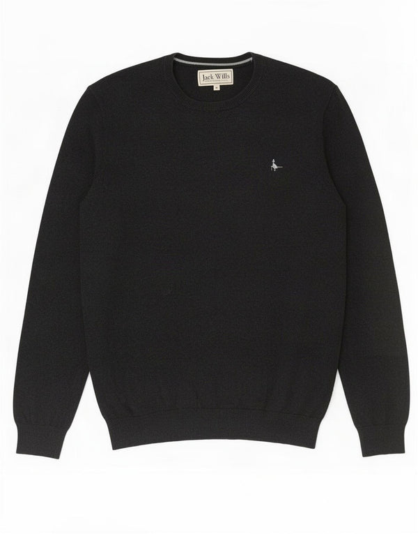 Jack Wills, muški džemper s okruglim izrezom, srednje sivi pamuk