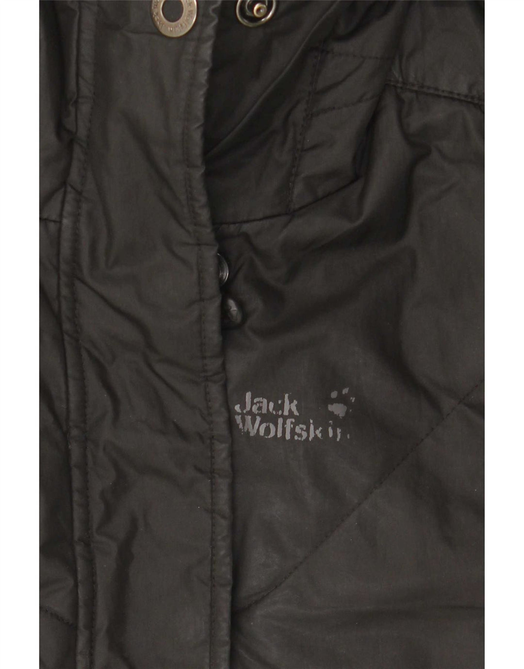 Jack Wolfskin ženski podstavljeni kaput s kapuljačom UK 10 Mali crni poliester