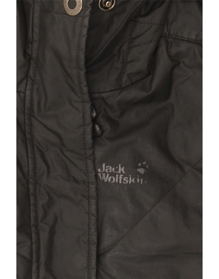 Jack Wolfskin ženski podstavljeni kaput s kapuljačom UK 10 Mali crni poliester
