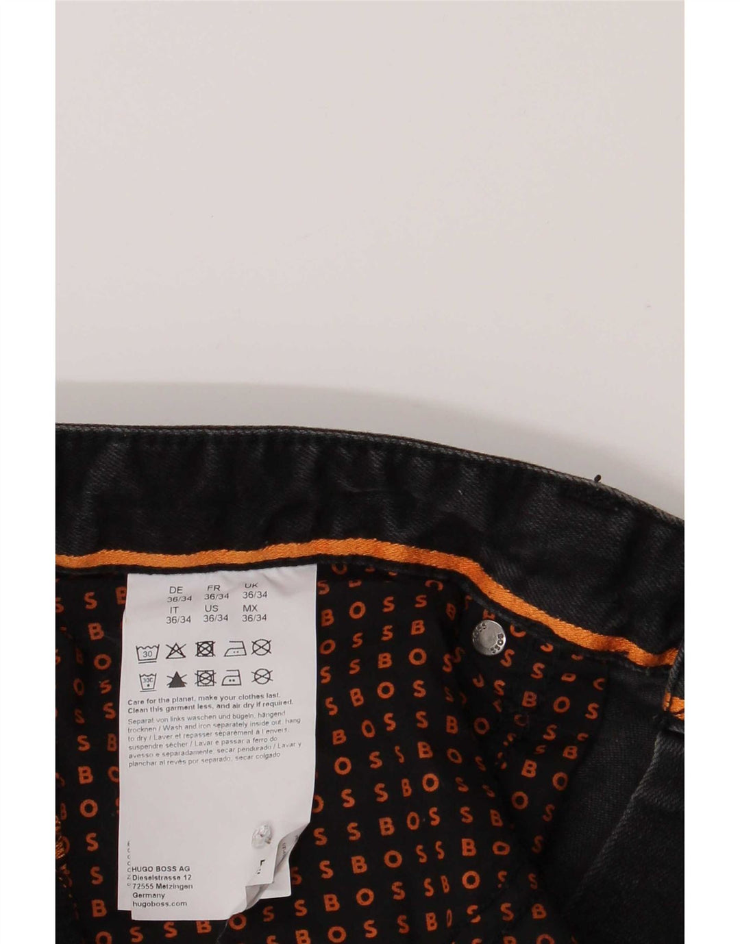 Hugo Boss muške uske traperice W36 L34 crni pamuk