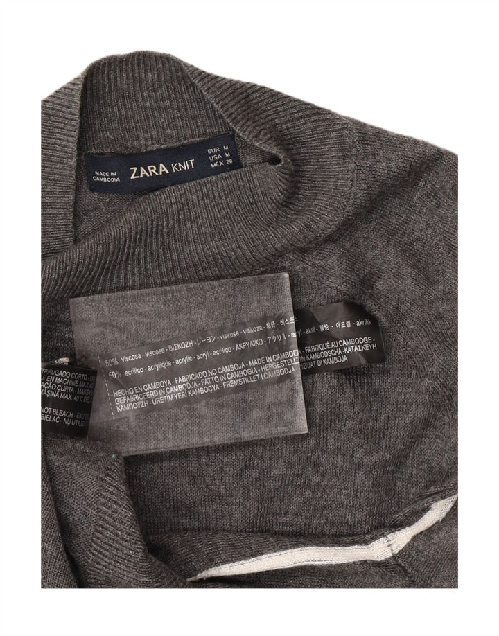 ZARA ženski džemper s kornjačičastim ovratnikom UK 12 Srednje siva viskoza