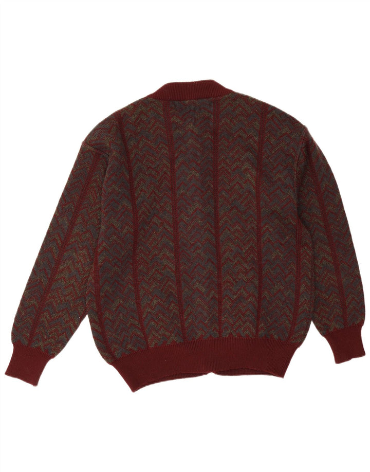 Mapier muški kardigan pulover Large Burgundy Chevron Wool