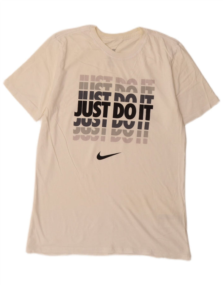 Nike Muška majica atletskog kroja s grafičkim motivima, srednje bijelog pamuka