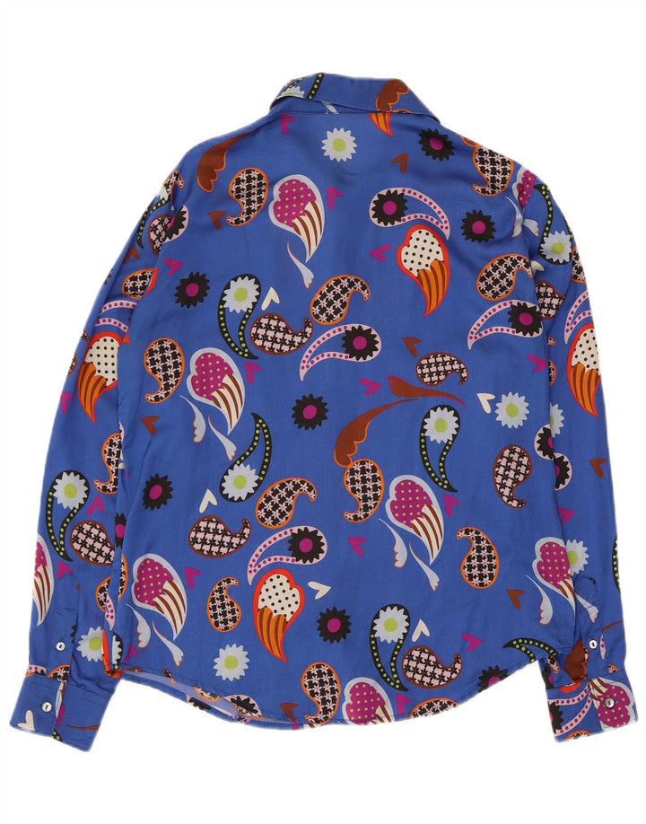 Vintage ženska košulja bluza IT 42 Srednje plavi Paisley poliamid