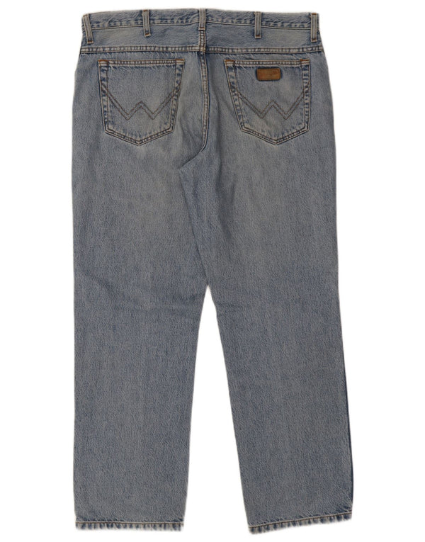 Wrangler muške teksaške ravne traperice W36 L30 plavi pamuk