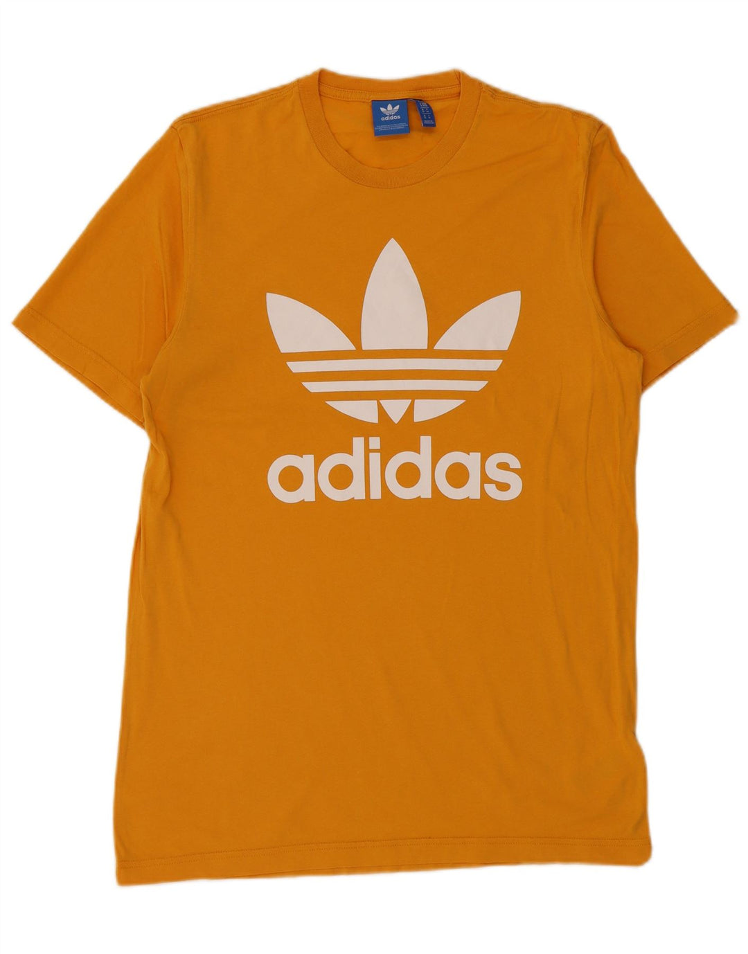 ADIDAS Mens Graphic T-Shirt Top Medium Yellow Cotton