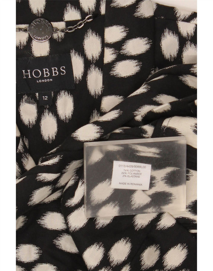 Hobbs ženska jakna s otvorenim sakoom s 3/4 rukava UK 12 srednje crna na točkice